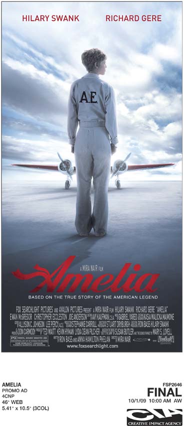 AMELIA Movie starring Hilary Swank