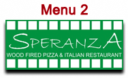 Boca Raton Italian Restaurant Speranza Pizzeria Lunch Menu.