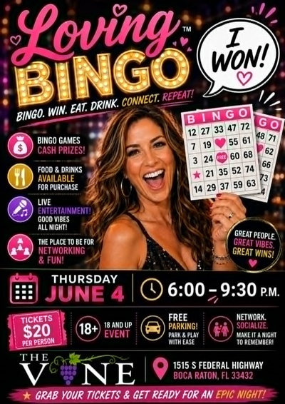 Boca Raton Bingo Night at The Vine — Loving Bingo Every Thursday