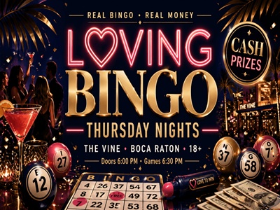Boca Raton Bingo Night Loving Bingo The Vine Restaurant Bar Lounge Weekly Thursdays