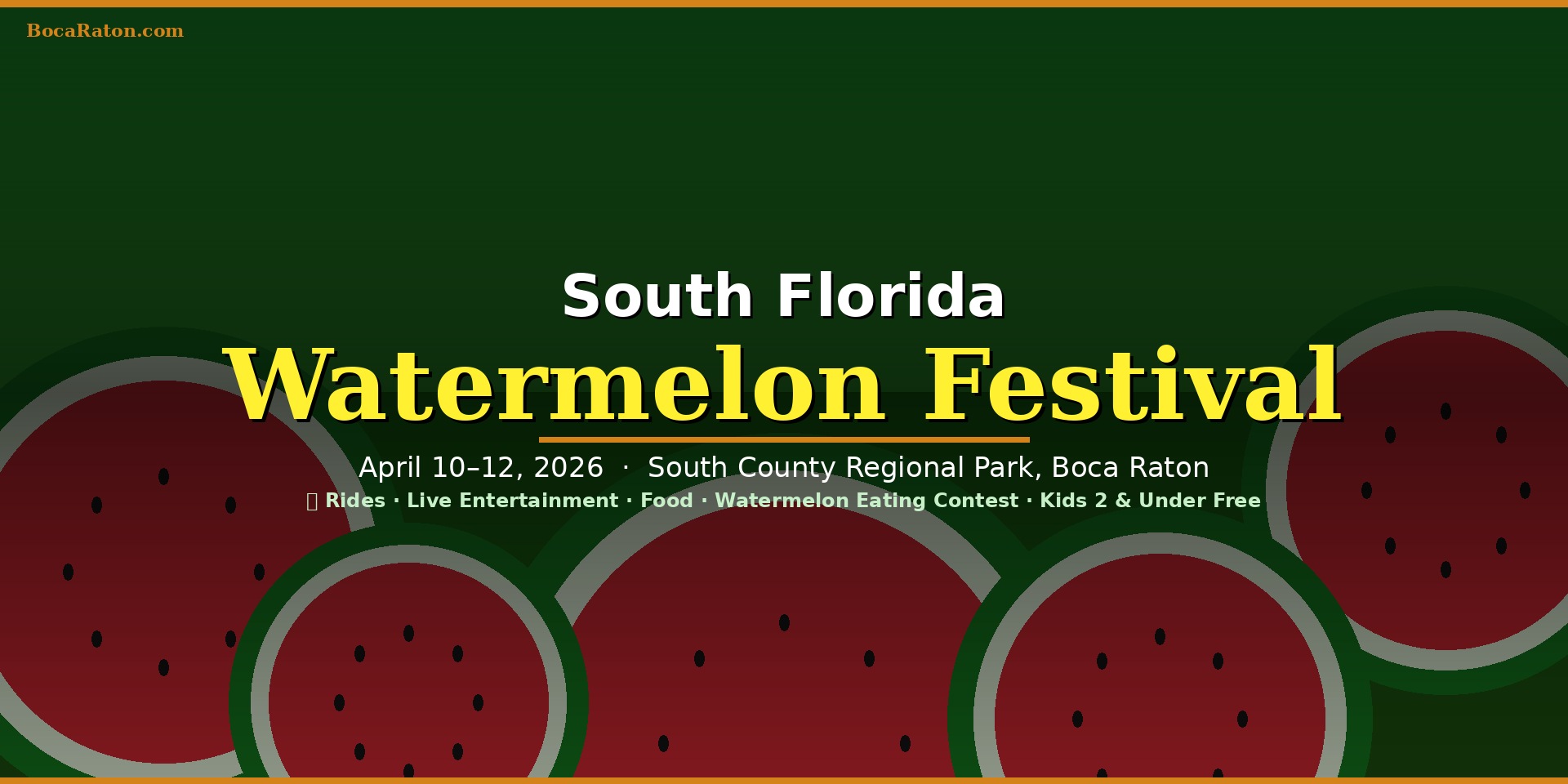 South Florida Watermelon Festival 2026 Boca Raton at South County Regional Park